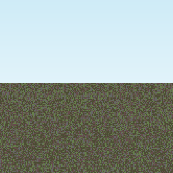 Random mixture of brown pixels on the bottom half of the image